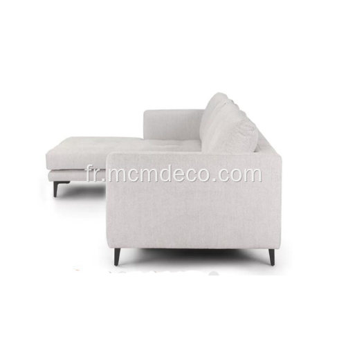 Sofa sectionnel gauche en tissu blanc coco Parker